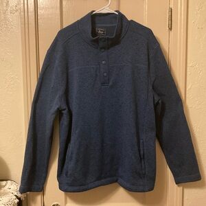 G.H. Bass & Co Men’s 1/4 Snap Mock Neck Sweater XL Long Sleeve Blue & Black